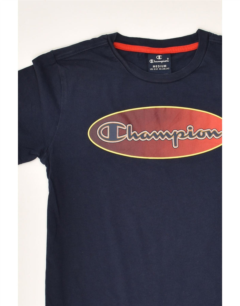 CHAMPION Boys Graphic T-Shirt Top 9-10 Years Medium Navy Blue | Vintage Champion | Thrift | Second-Hand Champion | Used Clothing | Messina Hembry 