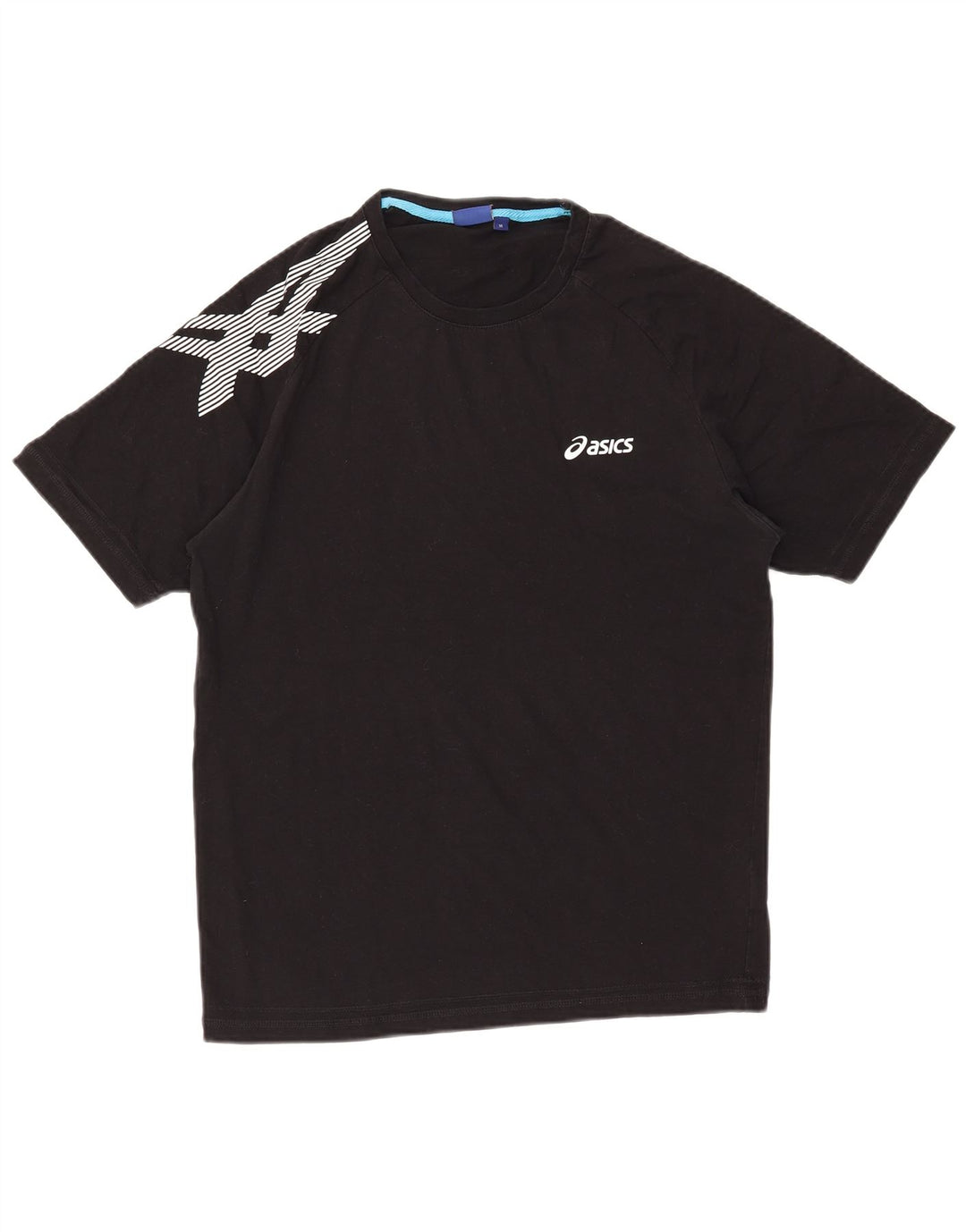 ASICS Mens Graphic T-Shirt Top Medium Black Cotton