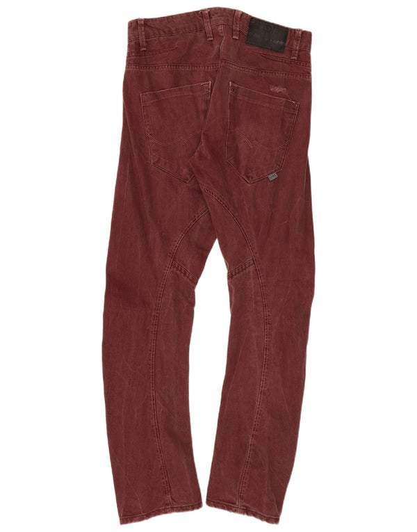 Jack & Jones Mens Anti Fit Slim Jeans W32 L32 Burgundy Cotton