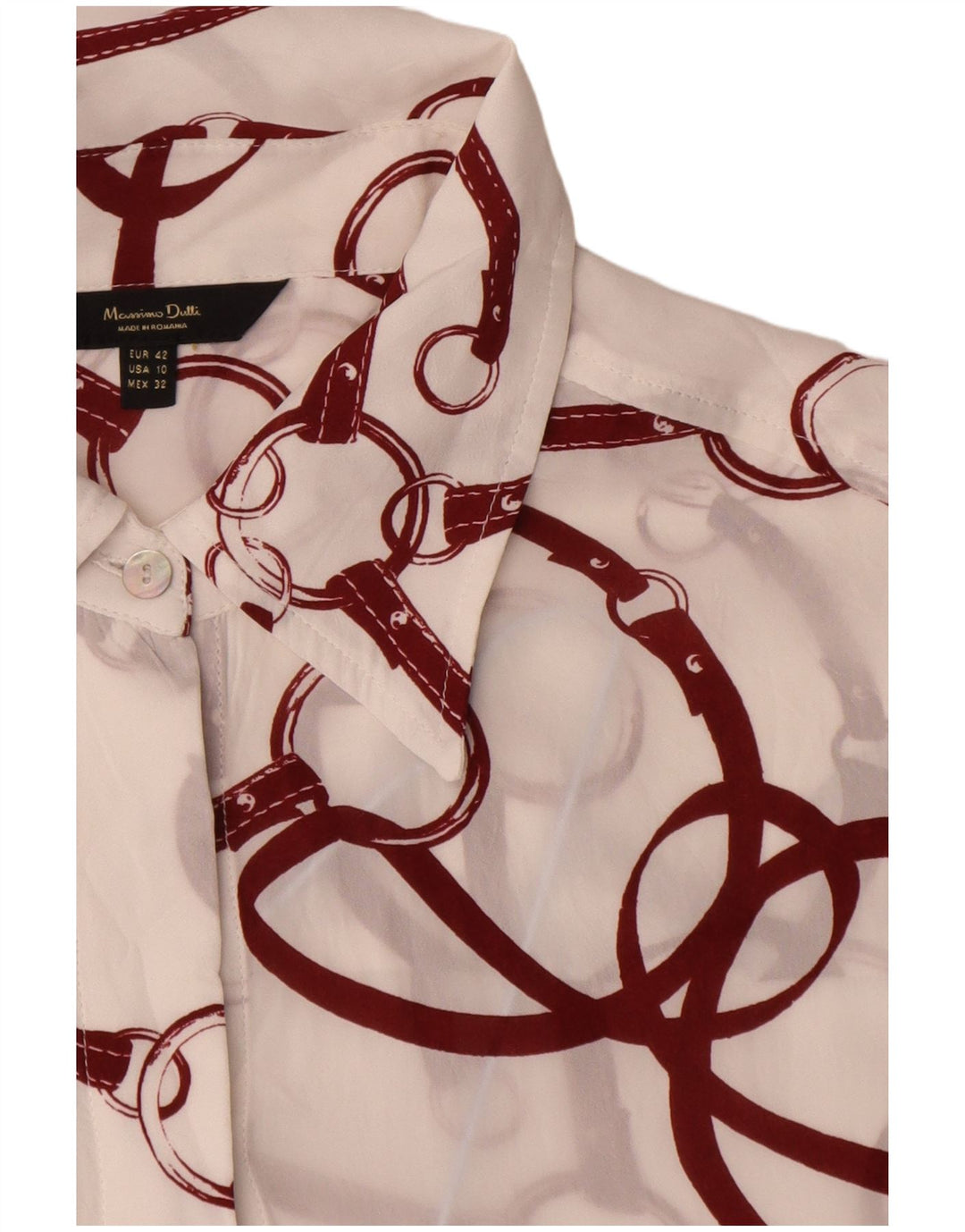 Massimo Dutti Womens Riding Shirt EU 42 Large White Viscose