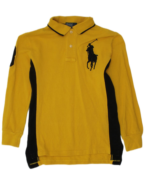 Polo Ralph Lauren Girls Graphic Rugby Polo Shirt 7-8 Years Small Yellow