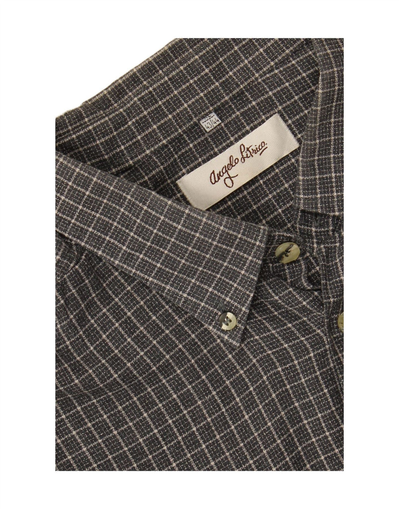 ANGELO LITRICO Mens Flannel Shirt Size 43/44 XL Grey Check Cotton Vintage Angelo Litrico and Second-Hand Angelo Litrico from Messina Hembry 