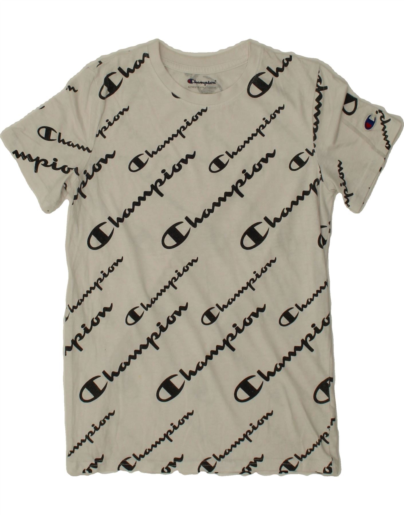 CHAMPION Camiseta gráfica para niña Top 11-12 años Talla grande Algodón  blanco