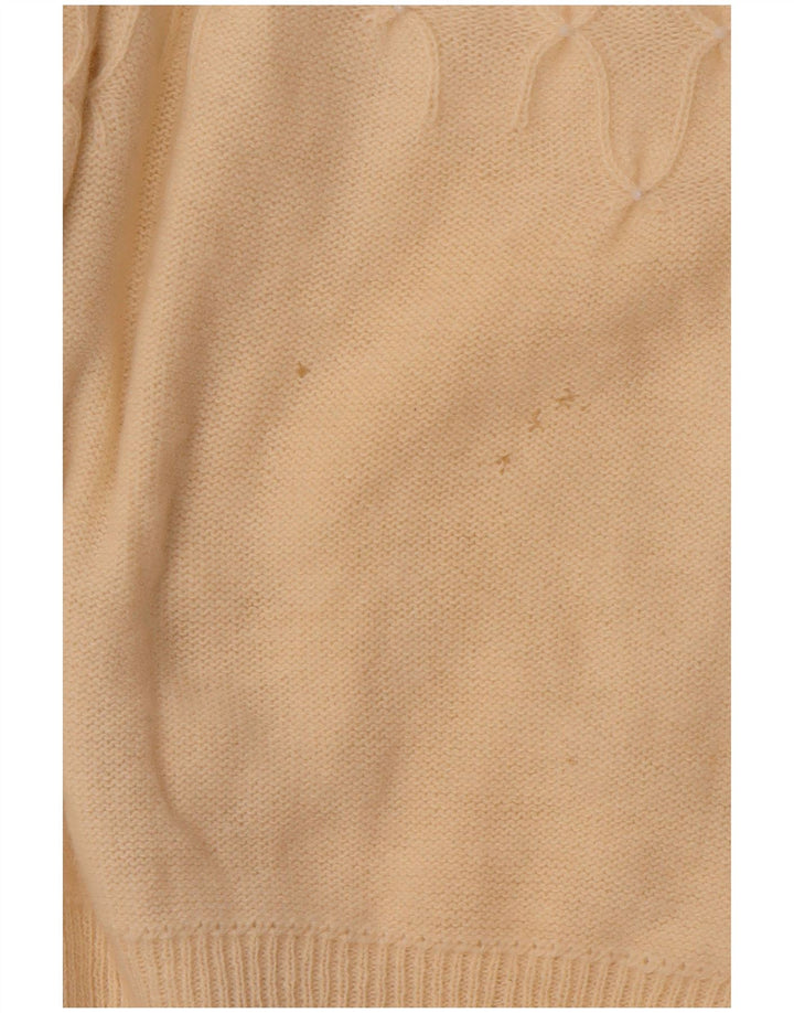 VINTAGE Womens Cardigan Sweater UK 14 Medium Beige
