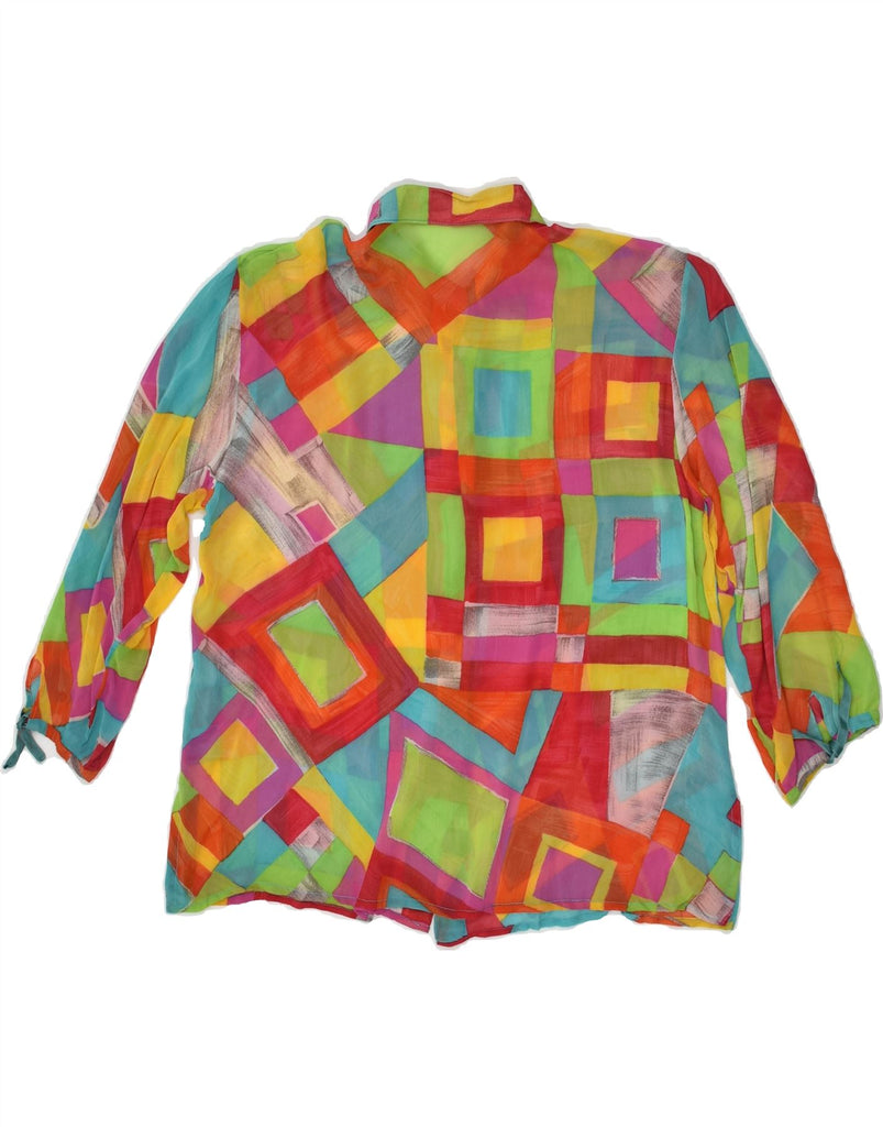 VINTAGE Womens Shirt Blouse UK 12 Medium Multicoloured Geometric | Vintage Vintage | Thrift | Second-Hand Vintage | Used Clothing | Messina Hembry 