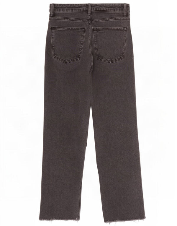 Topshop Womens Distressed Cropped Jeans W25 L24 Grey Polyester