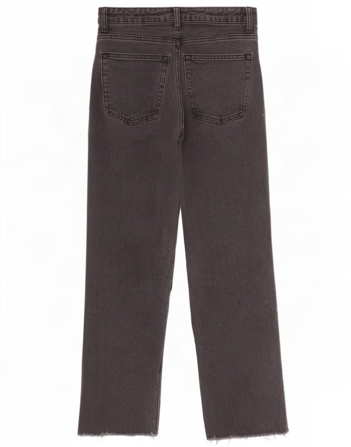 Topshop Womens Distressed Cropped Jeans W25 L24 Grey Polyester