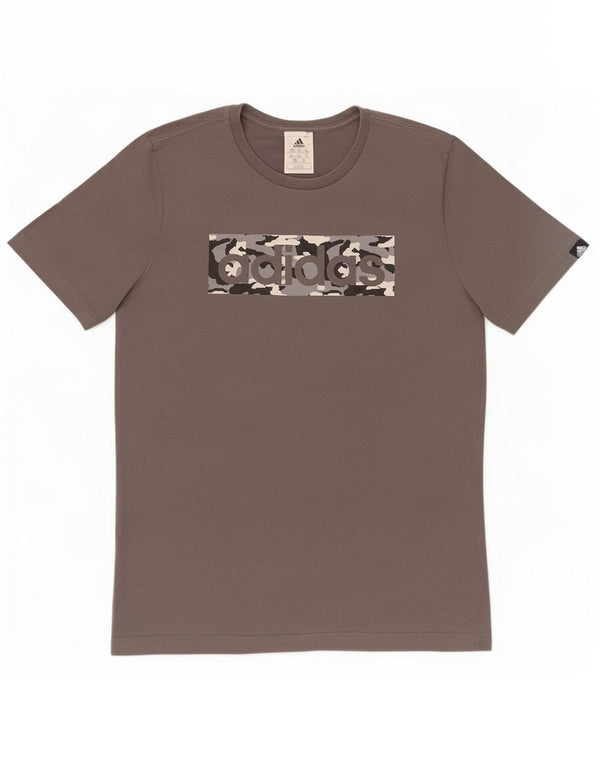 Adidas Boys Graphic T-Shirt Top 13-14 Years Grey Cotton