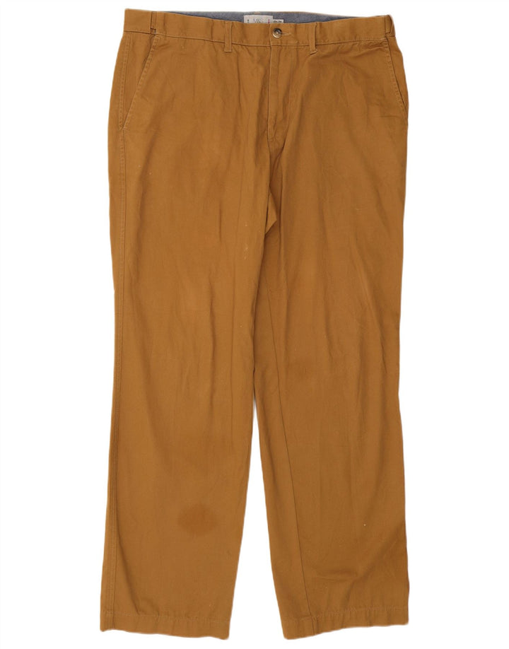Marks & Spencer Mens Regular Fit Chino Trousers W36 L31 Brown Cotton