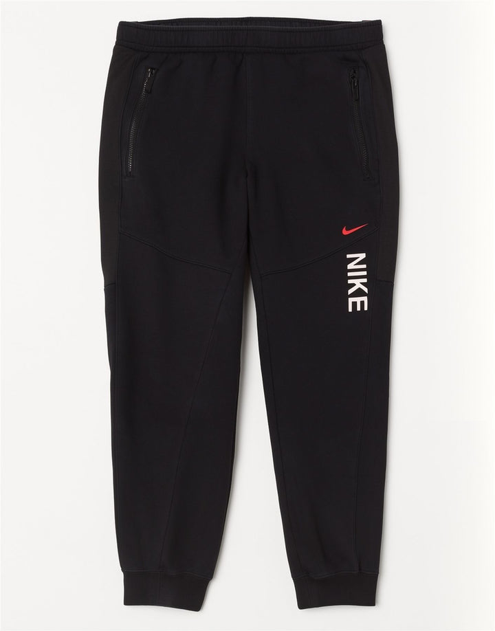 Nike Mens Graphic Tracksuit Trousers Joggers Medium Black Cotton