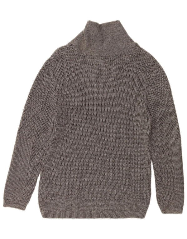 Zara Boys Shawl Neck Jumper Sweater 9-10 Years Grey Cotton