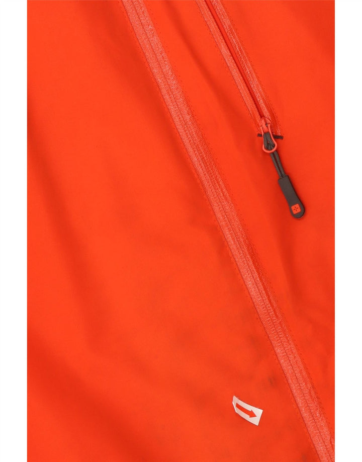 MOUNTAIN WAREHOUSE Mens Hooded Rain Jacket UK 42 XL Orange Colourblock