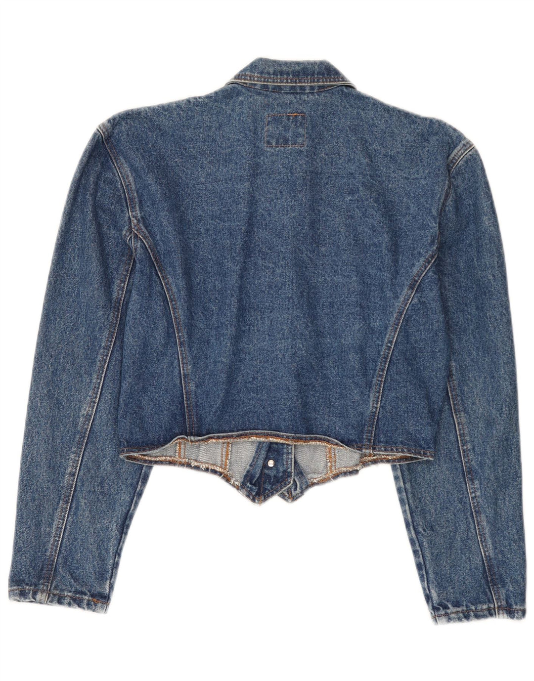 Doringo Womens Crop Denim Jacket UK 10 Small Blue Cotton