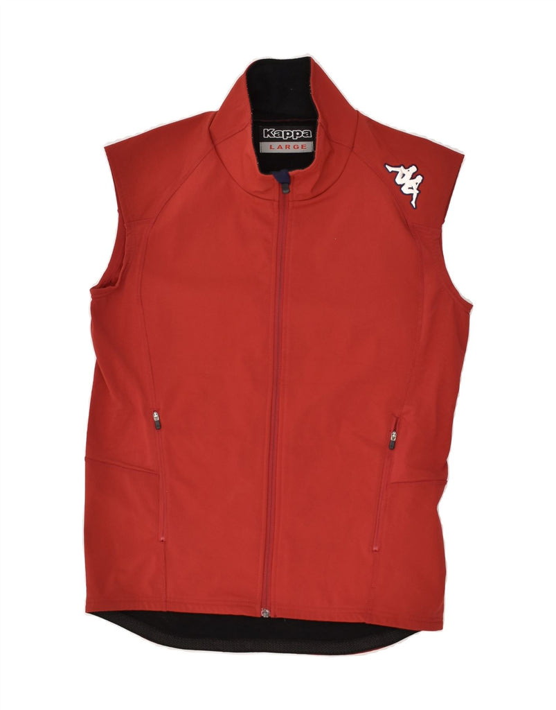 KAPPA Womens Sleeveless Tracksuit Top Jacket UK 16 Large Red Polyamide | Vintage Kappa | Thrift | Second-Hand Kappa | Used Clothing | Messina Hembry 