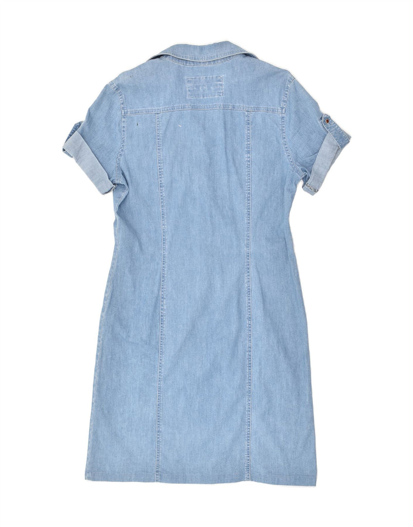 VINTAGE Womens Short Sleeves Denim Dress UK 14 Medium Blue | Vintage Vintage | Thrift | Second-Hand Vintage | Used Clothing | Messina Hembry 