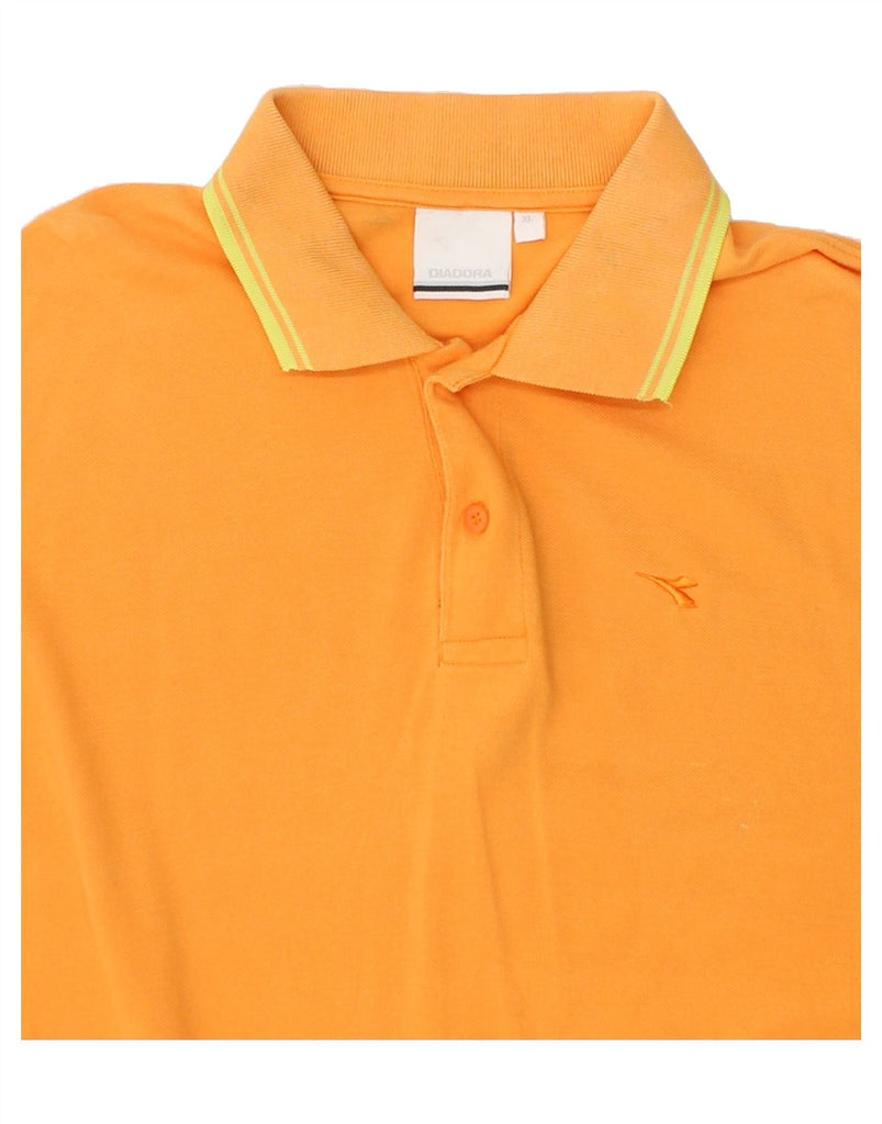 DIADORA Mens Polo Shirt XL Yellow Cotton | Vintage Diadora | Thrift | Second-Hand Diadora | Used Clothing | Messina Hembry 