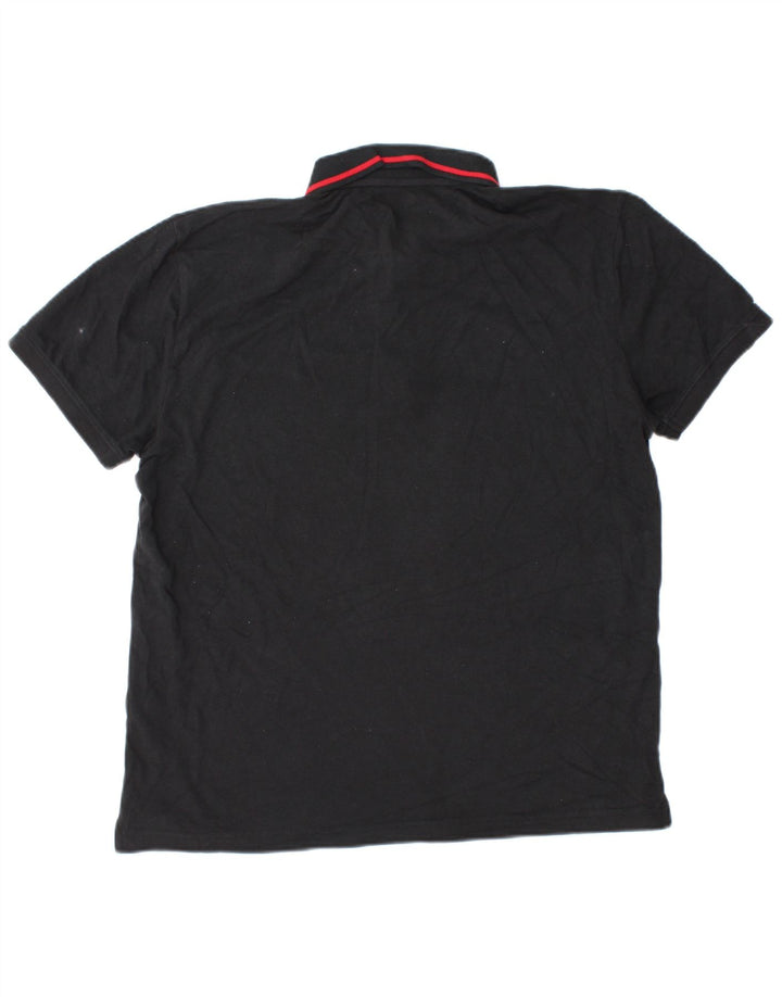 IZOD Mens Slim Fit Polo Shirt Large Black Cotton