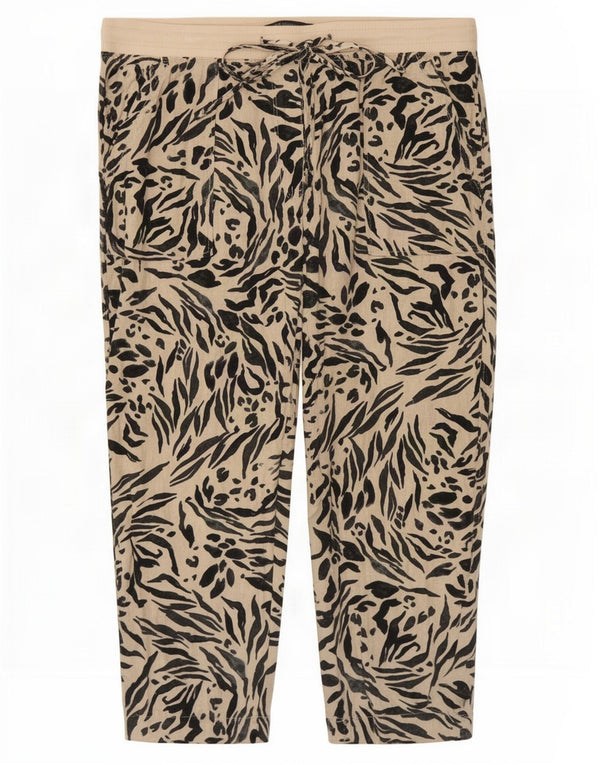 Marks & Spencer Womens Cropped Trousers UK 16 Large W36 L25 Beige