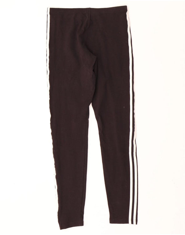 ADIDAS Girls Leggings 14-15 Years Black Cotton