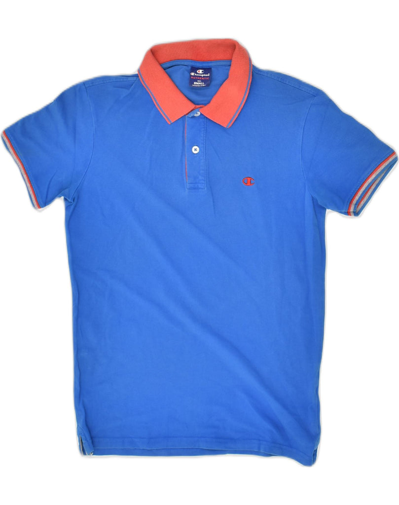 CHAMPION Mens Polo Shirt Small Blue Cotton | Vintage Champion | Thrift | Second-Hand Champion | Used Clothing | Messina Hembry 