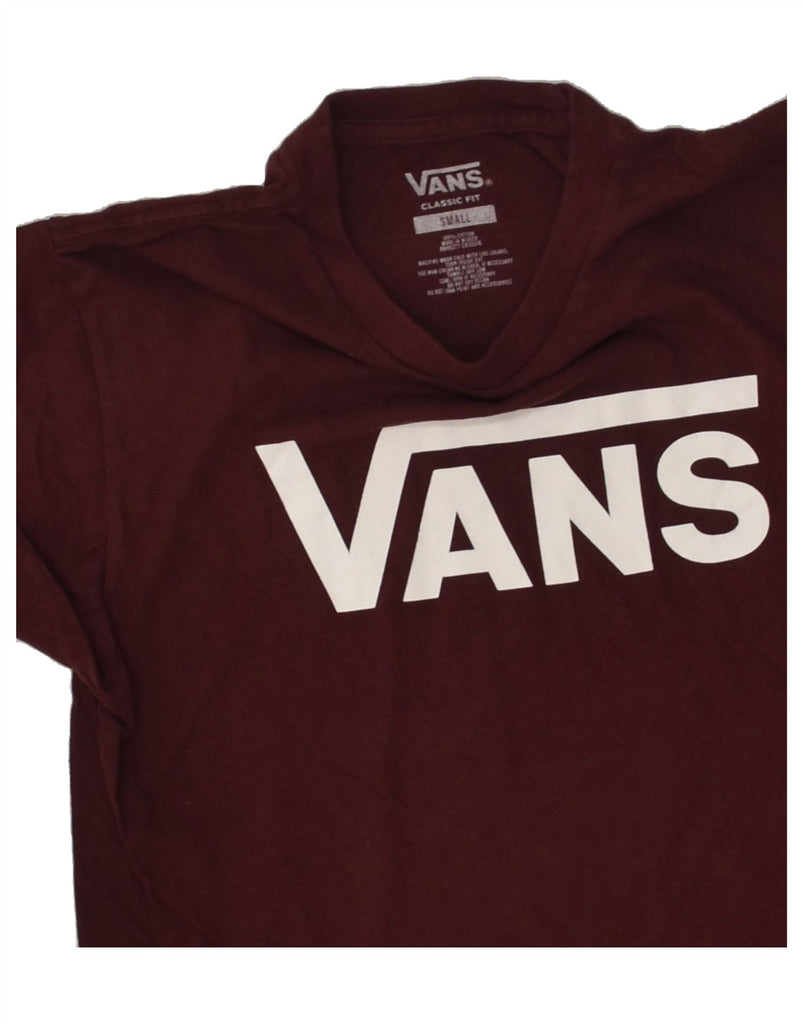 VANS Mens Classic Fit Graphic T-Shirt Top Small Maroon Cotton | Vintage Vans | Thrift | Second-Hand Vans | Used Clothing | Messina Hembry 