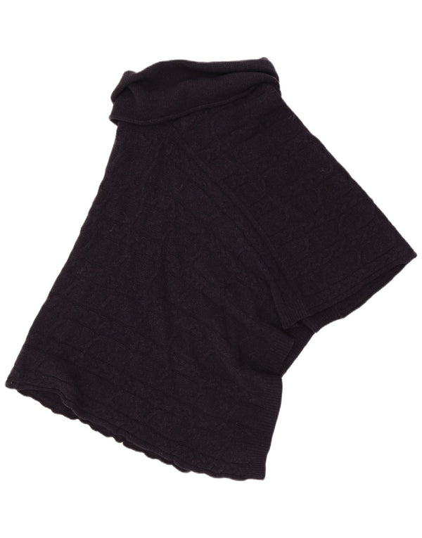 SEASALT Womens Crop Poncho Jumper One Size Navy Blue Wool