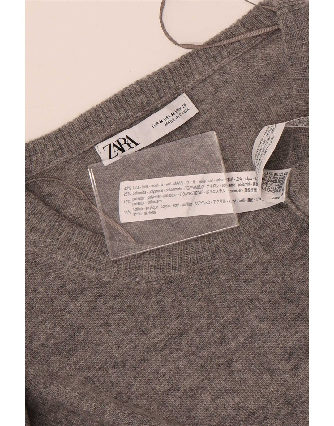 Zara Womens Maxi Long Sleeve Jumper Dress UK 14 Medium Grey Wool