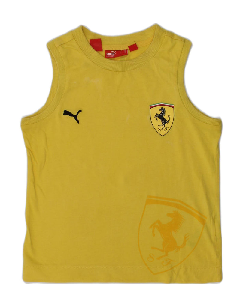 PUMA Boys Vest Top 5-6 Years Yellow Cotton | Vintage Puma | Thrift | Second-Hand Puma | Used Clothing | Messina Hembry 