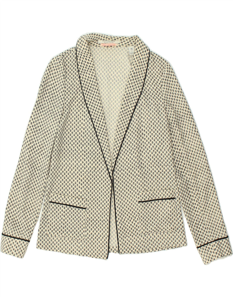 SCOTCH & SODA Womens Blazer Jacket US 1 XS Beige Spotted Polyester | Vintage Scotch & Soda | Thrift | Second-Hand Scotch & Soda | Used Clothing | Messina Hembry 