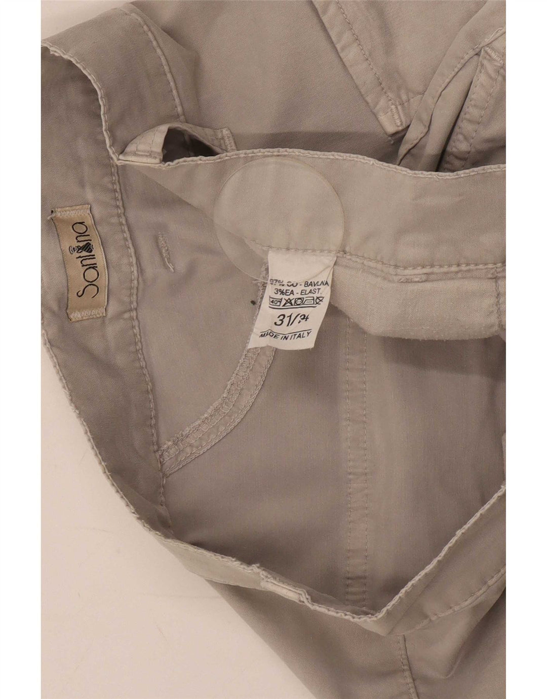 Vintage Mens Slim Cargo Trousers W31 L30 Grey Cotton