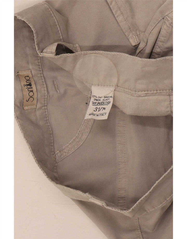 Vintage Mens Slim Cargo Trousers W31 L30 Grey Cotton