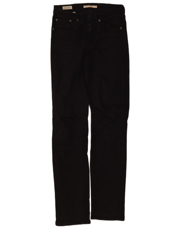 Levi's Womens 724 High Rise Straight Jeans W27 L32 Black Cotton