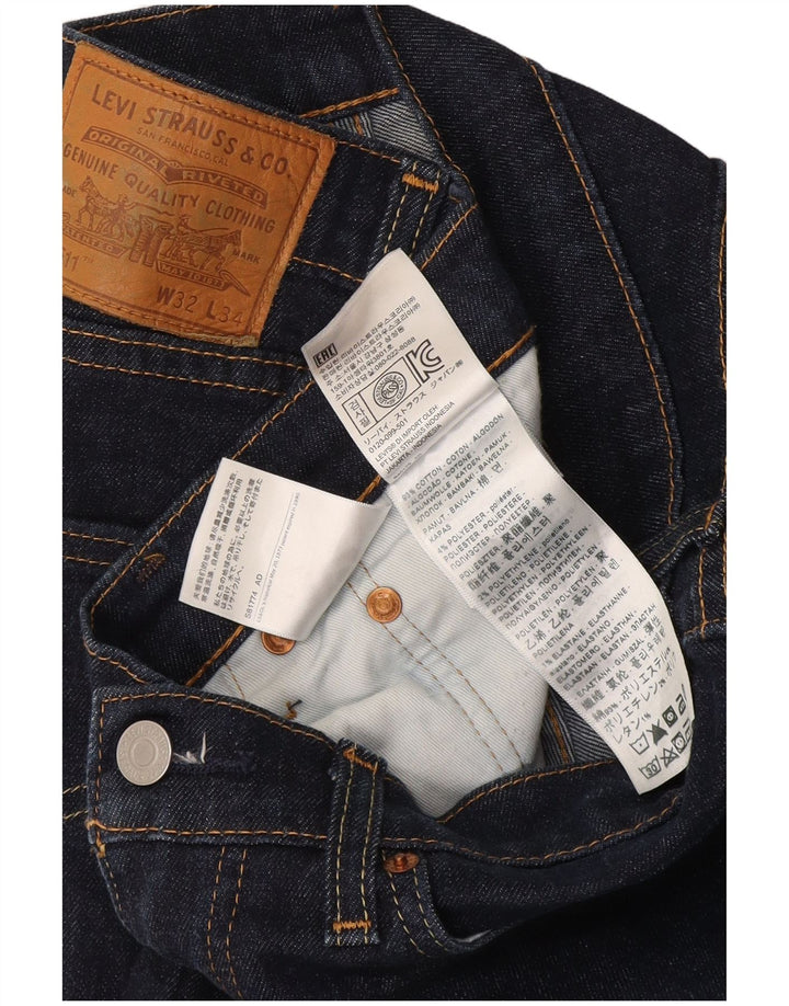 Levi's Mens 511 Slim Jeans W32 L34 Navy Blue Cotton