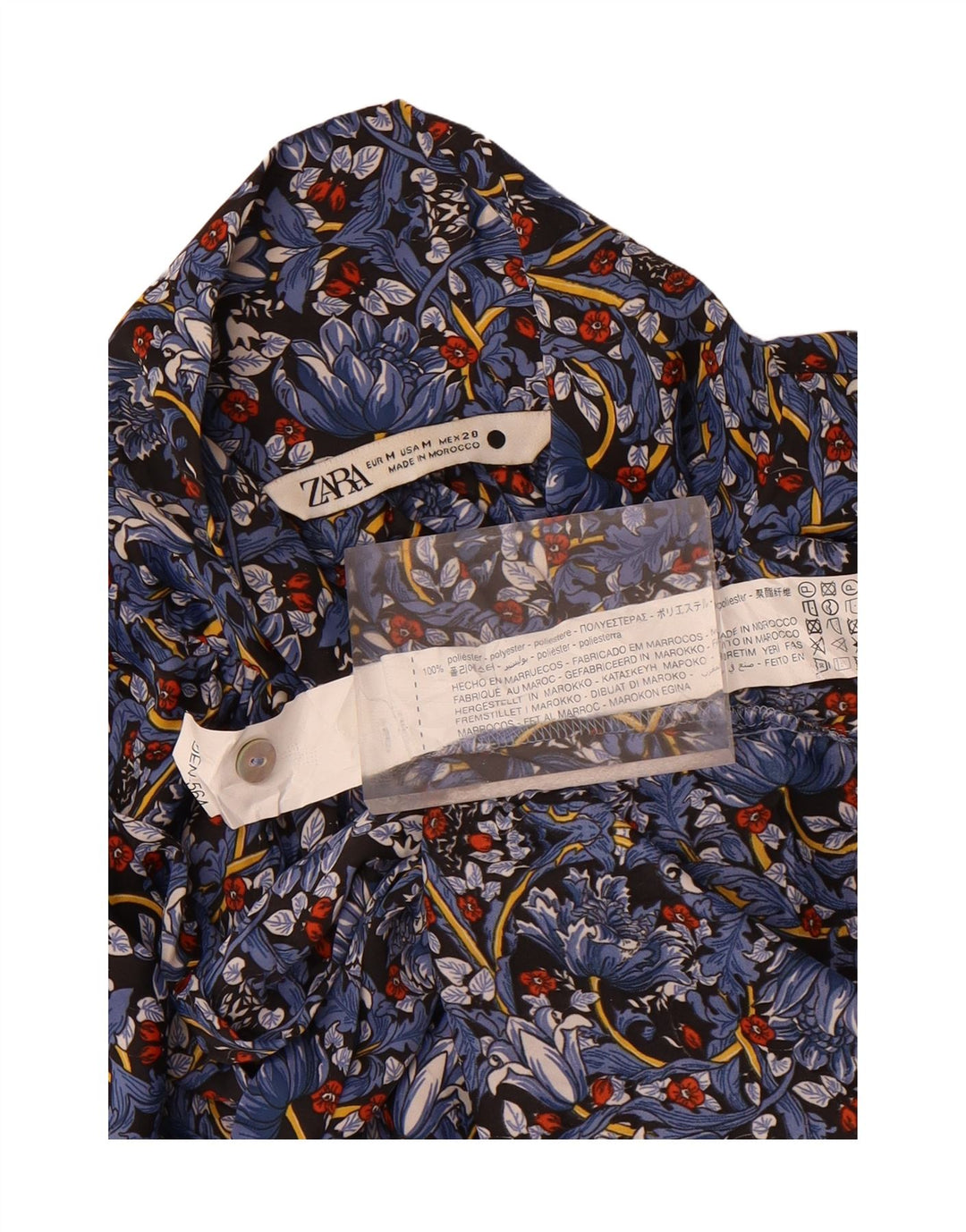 ZARA Womens Oversized Shirt Blouse UK 14 Medium Multicoloured Floral
