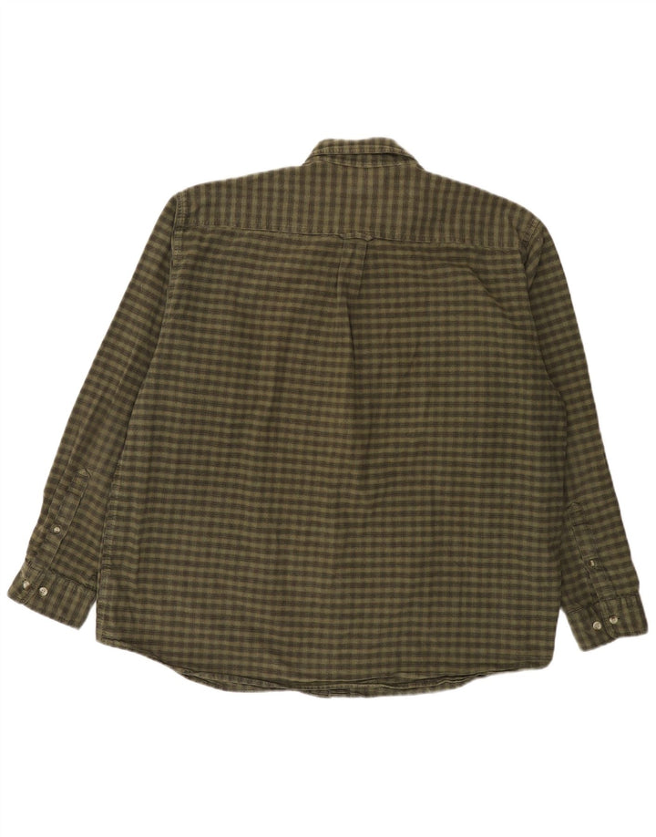 Columbia Mens Shirt 2XL Green Check Cotton