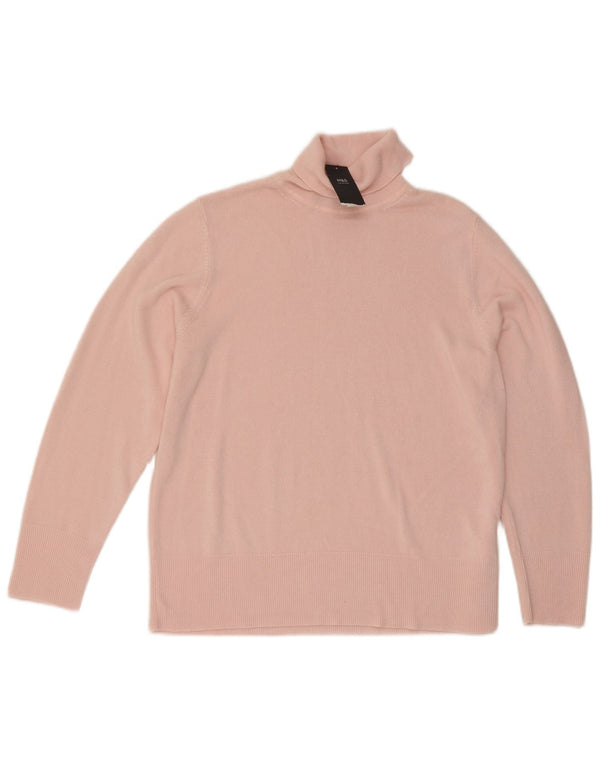 Marks & Spencer Womens Roll Neck Jumper Sweater UK 18 XL Pink Acrylic