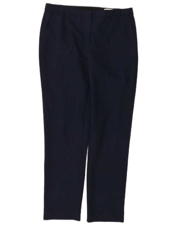 Reiss Womens Slim Chino Trousers UK 12 Medium W32 L29 Navy Blue Wool
