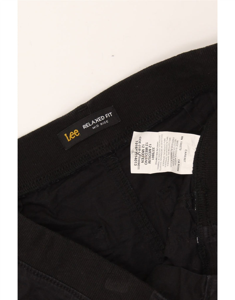 LEE Womens Mid Rise Relaxed Fit Bermuda Shorts US 12 Large W32  Black Vintage Lee and Second-Hand Lee from Messina Hembry 