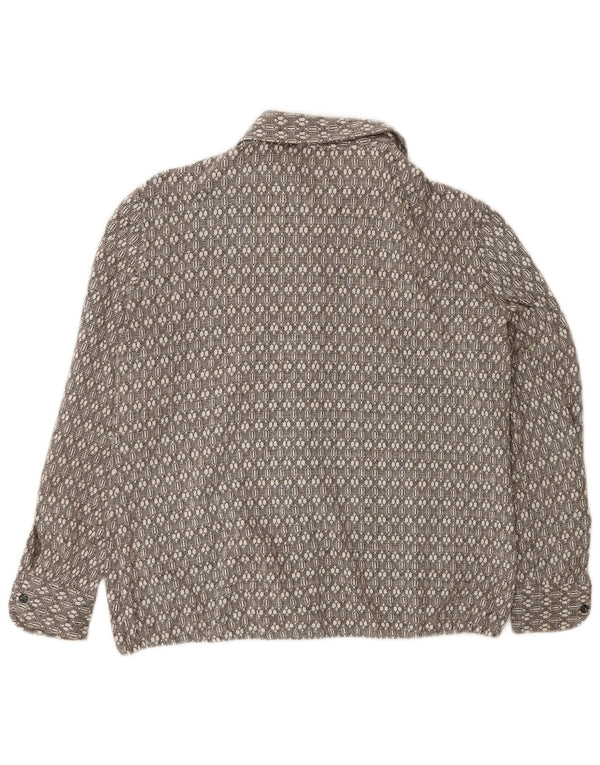 Camber Womens Flannel Shirt UK 16 Large Brown Geometric