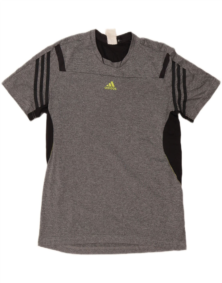 ADIDAS Mens Climacool T-Shirt Top Medium Grey Colourblock Polyester