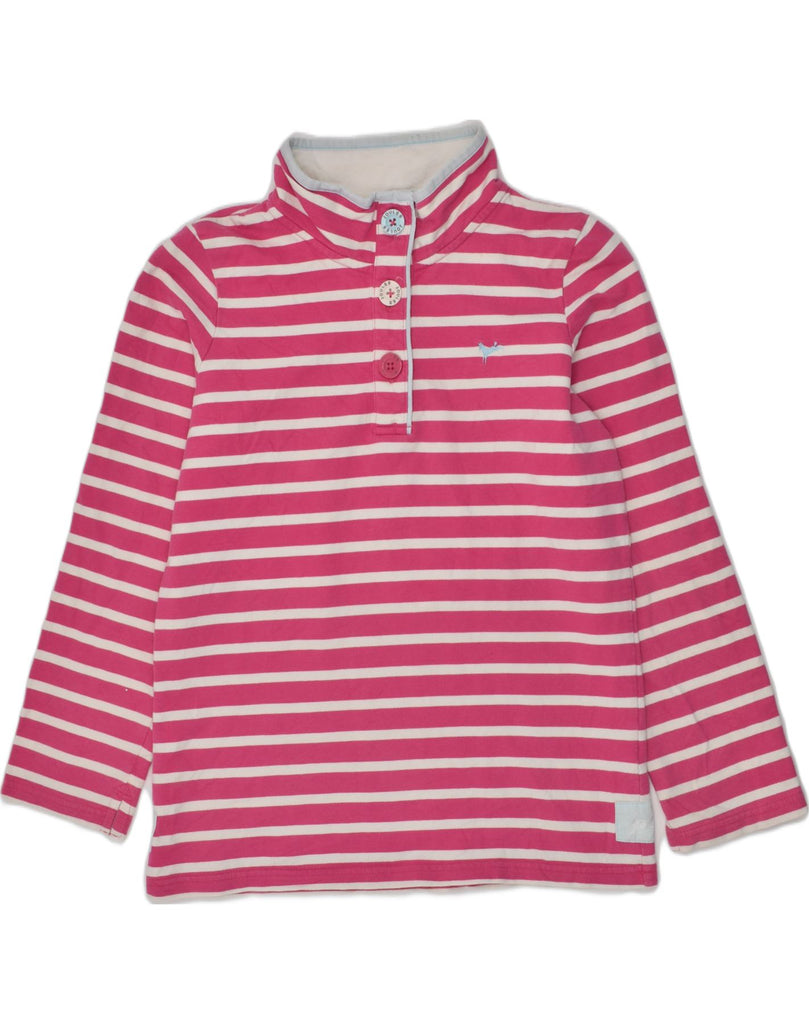 JOULES Girls Sweatshirt Jumper 11-12 Years Pink Striped Cotton | Vintage Joules | Thrift | Second-Hand Joules | Used Clothing | Messina Hembry 