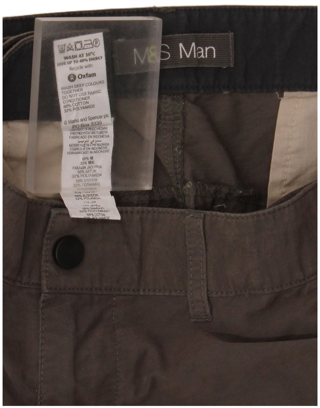 Marks & Spencer Mens Cargo Shorts W42 2XL Grey Cotton