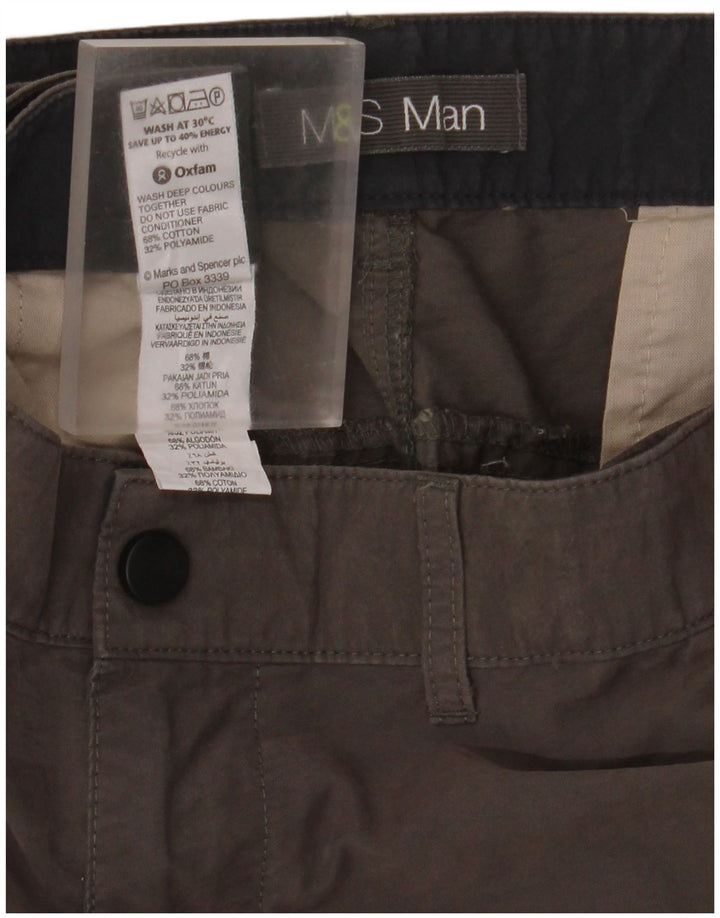 Marks & Spencer Mens Cargo Shorts W42 2XL Grey Cotton
