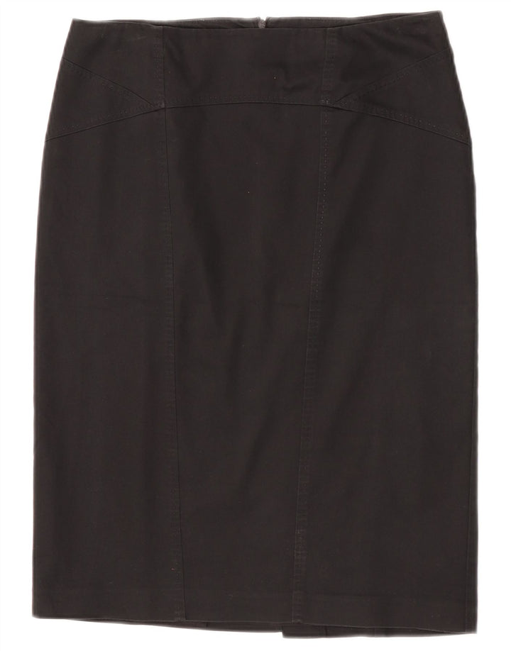 Oasis Womens Pencil Skirt UK 12 Medium W30 Black Cotton