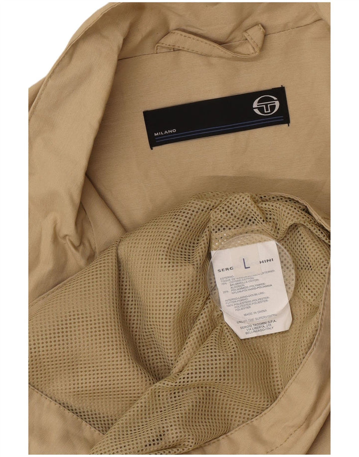 Sergio Tacchini Mens Tracksuit Top Jacket Large Khaki Cotton