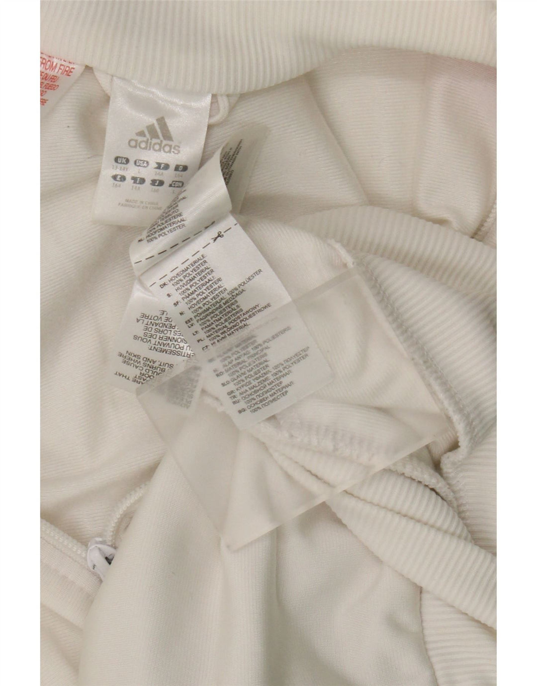 Adidas Girls Tracksuit Top Jacket 13-14 Years White Polyester
