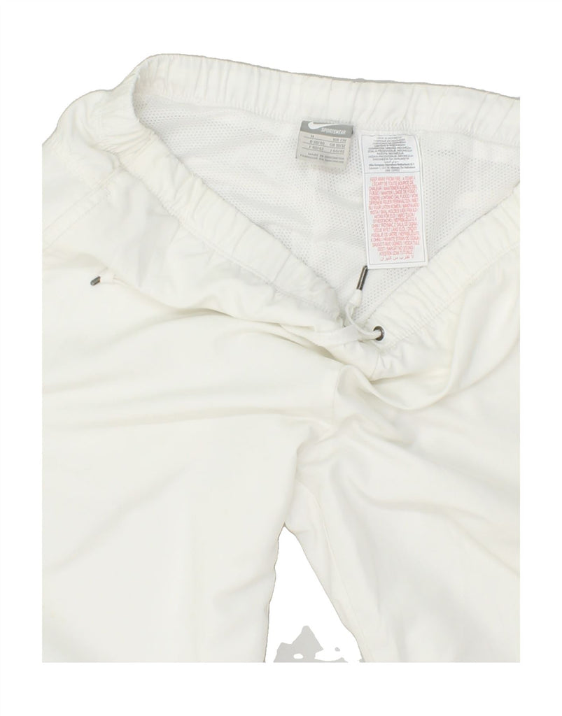 NIKE Womens Capri Tracksuit Trousers UK 10/12 Medium White Polyester | Vintage Nike | Thrift | Second-Hand Nike | Used Clothing | Messina Hembry 