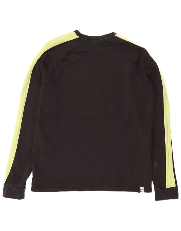 Puma Womens Sweatshirt Jumper UK 14 Medium Black Colourblock Cotton
