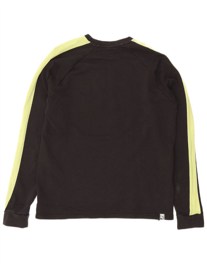 Puma Womens Sweatshirt Jumper UK 14 Medium Black Colourblock Cotton