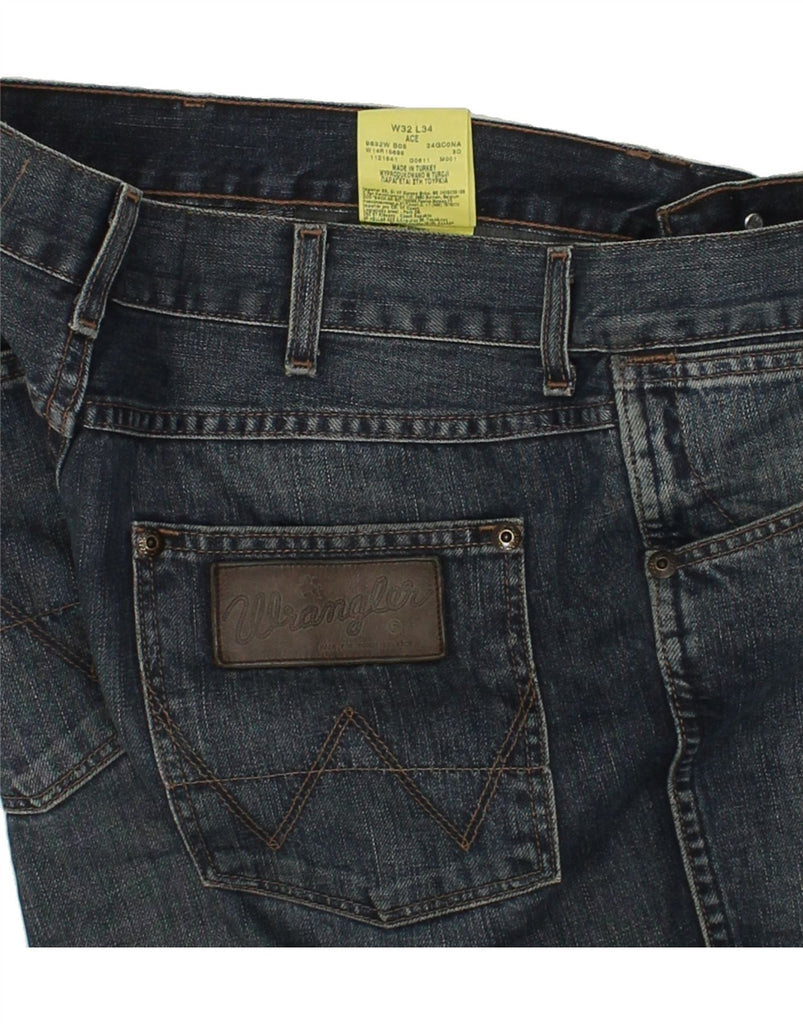 WRANGLER Mens Ace Straight Jeans W32 L34  Navy Blue Cotton | Vintage Wrangler | Thrift | Second-Hand Wrangler | Used Clothing | Messina Hembry 